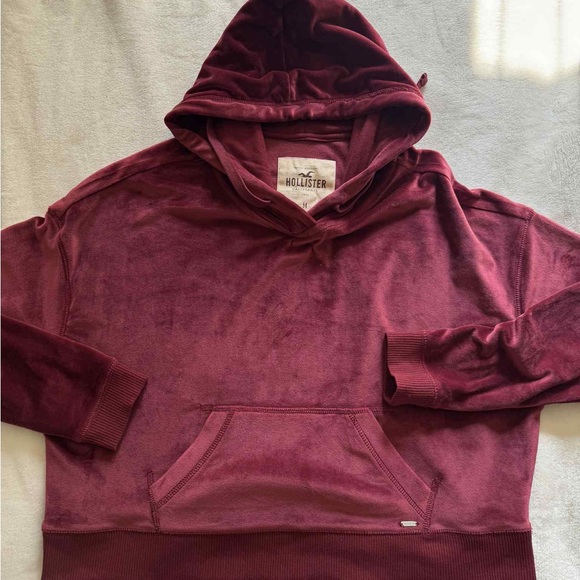 Hollister Sweaters - Hollister Velour Cropped Hoodie Size M